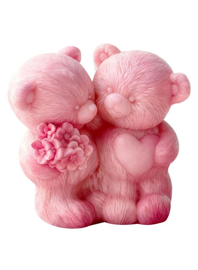 ESEENS Couple Rose Bear Heart Cylinder Candle & Resin Mold - Resin Casting Silicone Molds for Home Decor & Candle Making Wave Spiral Mold - Image 1