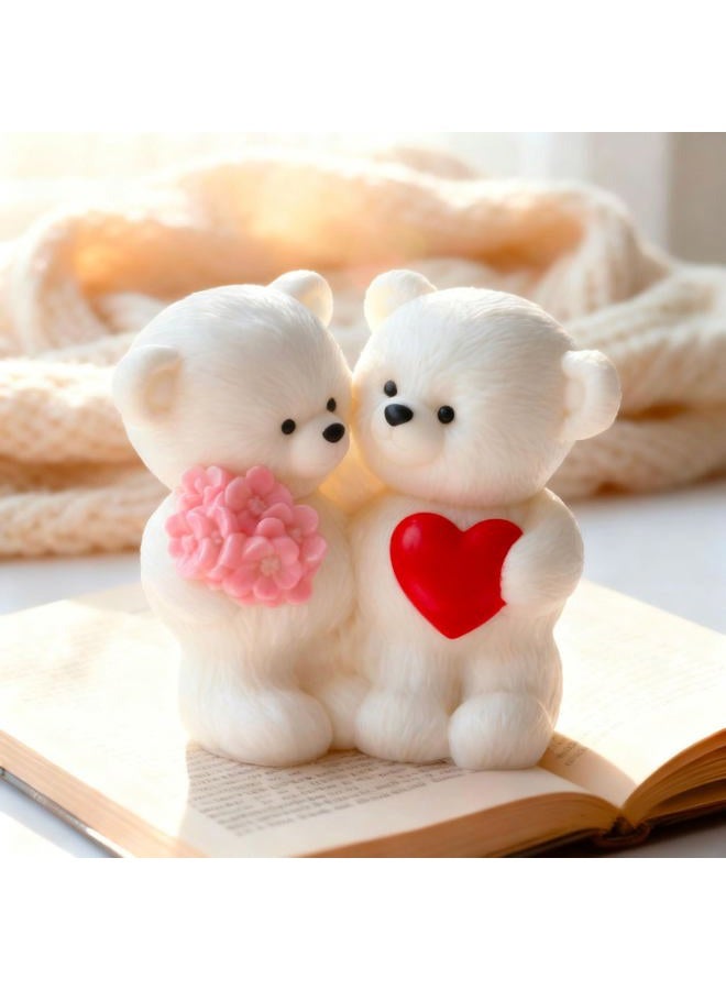 ESEENS Couple Rose Bear Heart Cylinder Candle & Resin Mold - Resin Casting Silicone Molds for Home Decor & Candle Making Wave Spiral Mold - Image 3