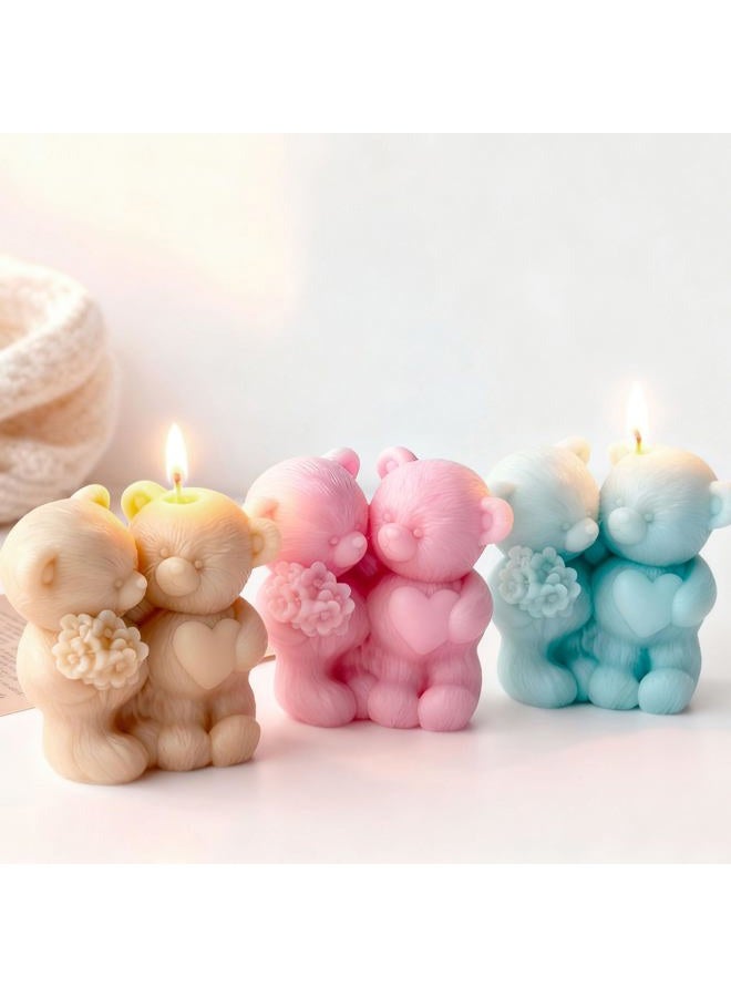ESEENS Couple Rose Bear Heart Cylinder Candle & Resin Mold - Resin Casting Silicone Molds for Home Decor & Candle Making Wave Spiral Mold - Image 4
