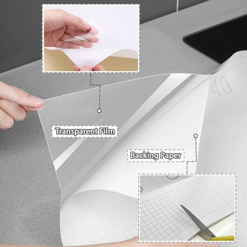 WALLGUD Protection Transparent Sheets - Backsplash for Kitchen Anti Oil-Stain Resistance, Heat Proof Contact Paper | Glossy Clear Finish Self Adhesive Surface Protector || (12'in X 300'in) - Image 3