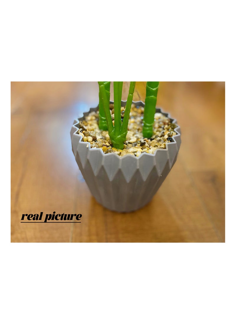 Generic Artificial Spring Rain Leaf Plant 90cm Home Decoration Indoor and Outdoor Artificial Large Plant Bonsai Suitable for Modern Office, Living Room, Home Decoration Gifts (with Flower Pots) (Extra large)  - Image 4