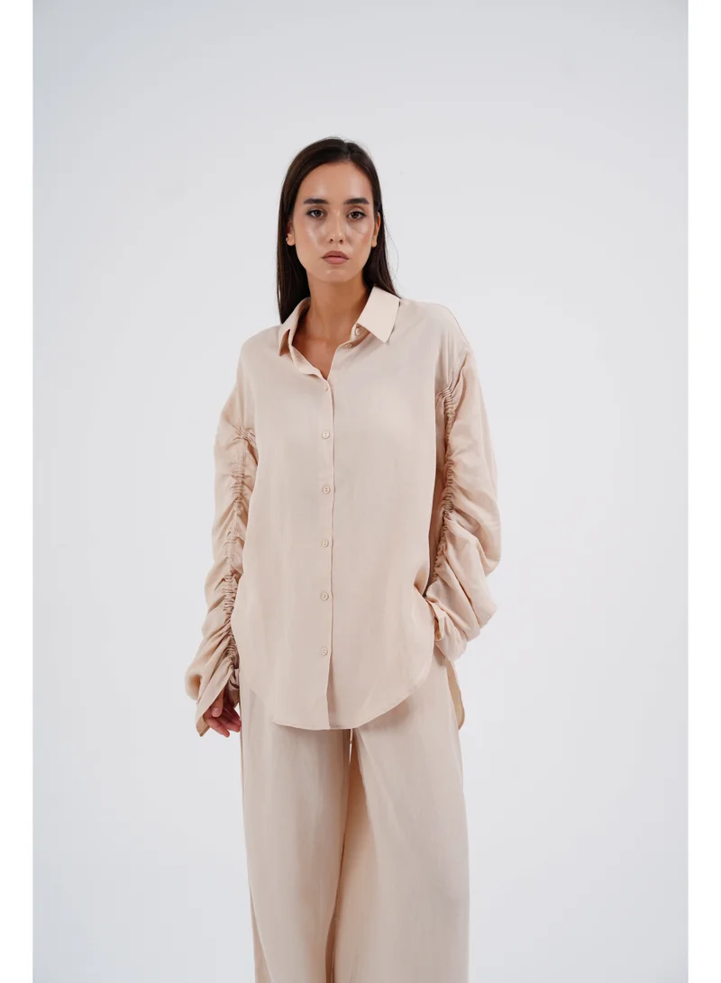 Two Bees  Lunelle Beige Linen Shirt for Women | Best Price UAE