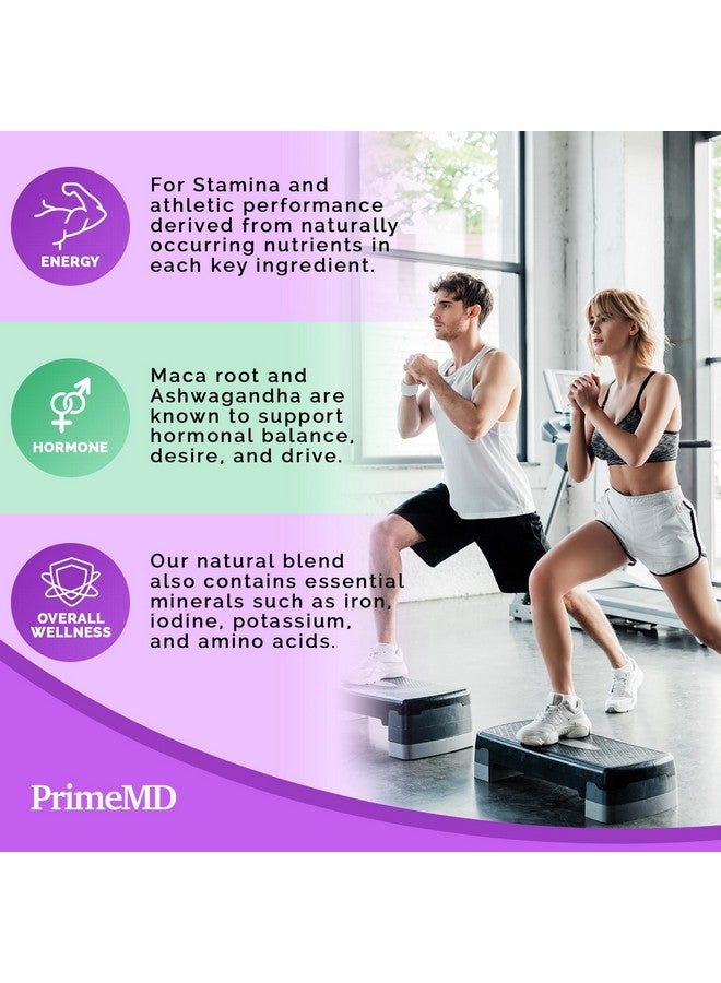 PrimeMD 6-in-1 Organic Maca Root Ashwagandha Capsules 1710mg with DHEA and Black Pepper Fruit Extract for Women and Men - Black Maca Supplement for Stamina, Bone and Mood Support Supplement, 120ct (Pack of 2) - Image 5