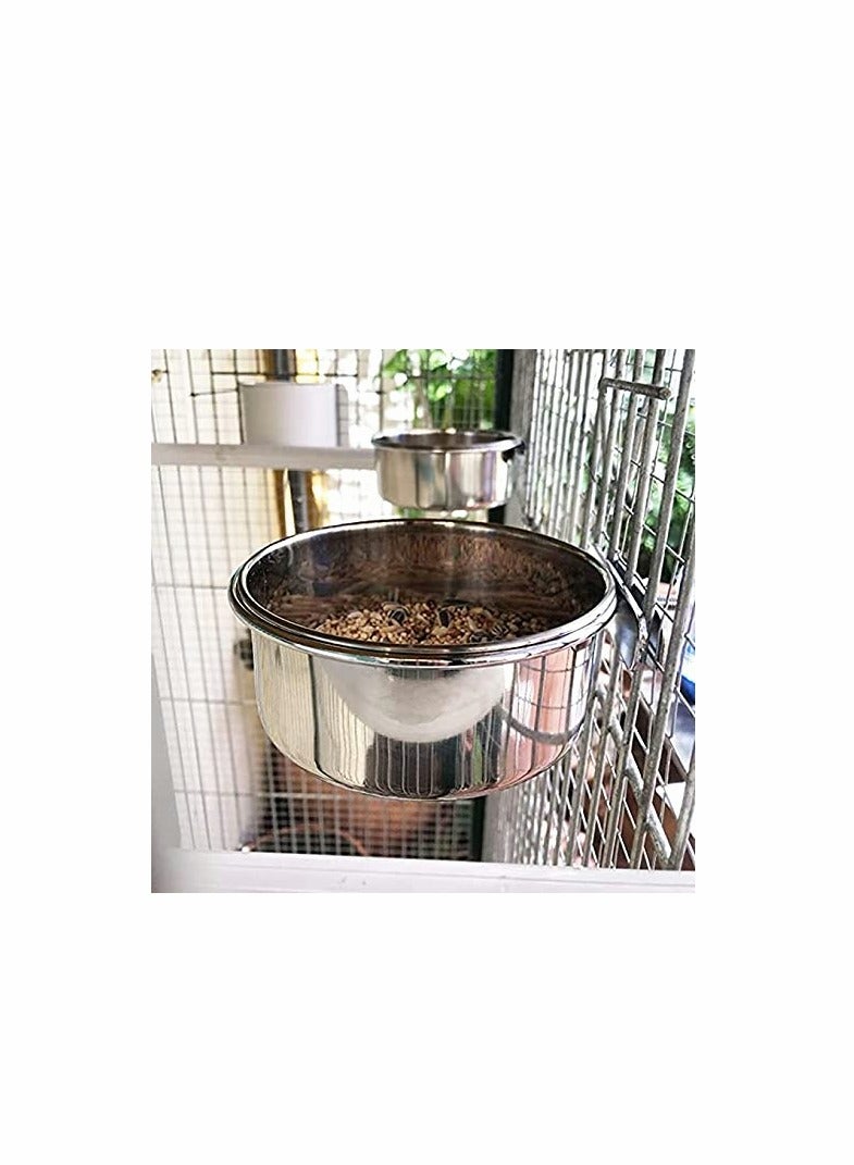 2 Pack Stainless Steel Bird Cage Feeder & Water Dispenser for Parrots, Macaws, and Small Pets - Ideal for Cockatiels and Budgerigars - Image 5