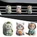LHDOS 3PCS Cute Cat Car Air Vent Clips 2D Flat Acrylic Cartoon Kitty Car Air Conditioner Outlet Clip Auto Interior Decoration Accessories for Most Vehicles BluePinkGreen - Image 2