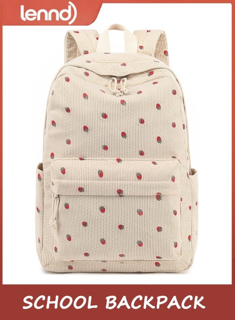 School Backpack for Teen Girls, Bookbags Elementary High School Corduroy Laptop Bags Women Travel Daypacks