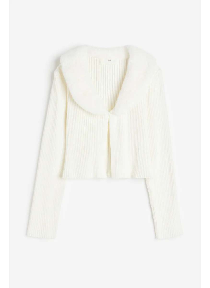 اتش اند ام Fluffy Collared Cardigan