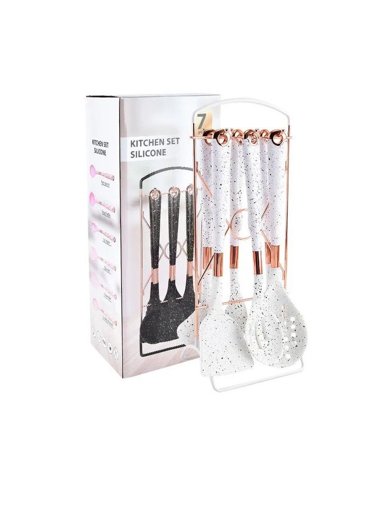 7-Piece Silicone Serving Set - The Perfect Tool for Every Kitchen WHITE T  - Image 1