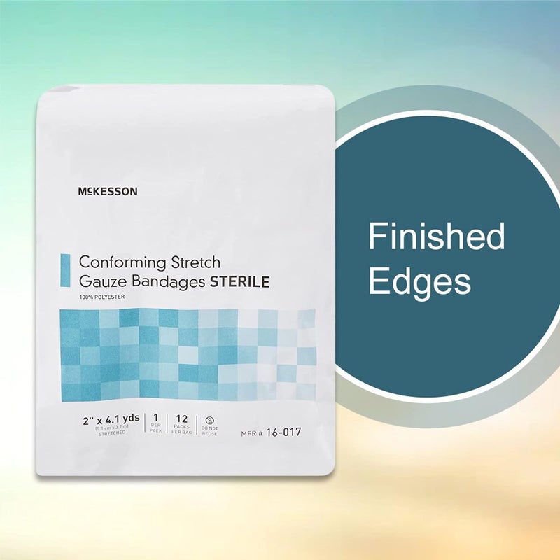 McKesson Conforming Stretch Gauze Bandages Sterile 2 in x 4 110 yd 12 Count - Image 3