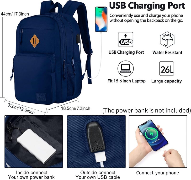 KEOFID Laptop Backpack, Travel Backpack for Men and Women, USB Charging Port - Image 2