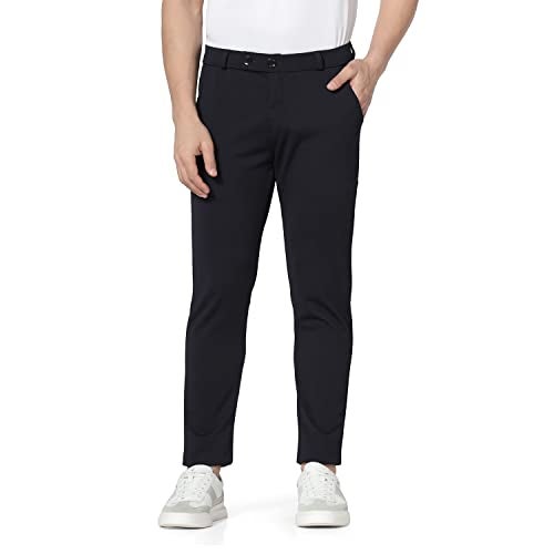TOPLOT Men's Formal Trouser | Slim Fit Tailored Design | Comfortable, Structured Look with Clean Finish | Elegant Styling for Daily Use | Office, Formal & Business Wear (Formal-5068-Navy-28) - Image 1