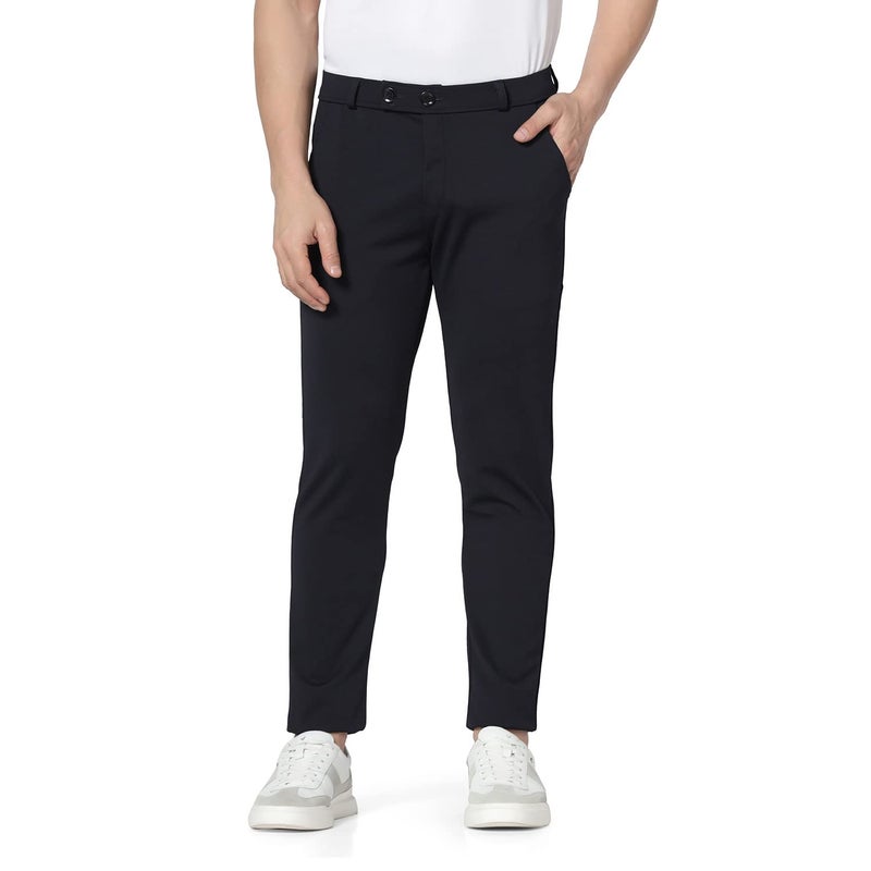 TOPLOT Men's Formal Trouser | Slim Fit Tailored Design | Comfortable, Structured Look with Clean Finish | Elegant Styling for Daily Use | Office, Formal & Business Wear (Formal-5068-Navy-28) - Image 5