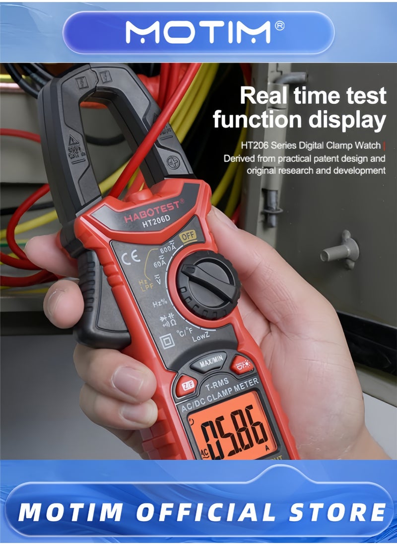 Motim - Digital Clamp Meter Multimeter 600A AC DC Current 6000 Counts Multimeter with Backlight NCV Voltmeter Ammeter Voltage Amp Hz Ohm Tester - Image 1