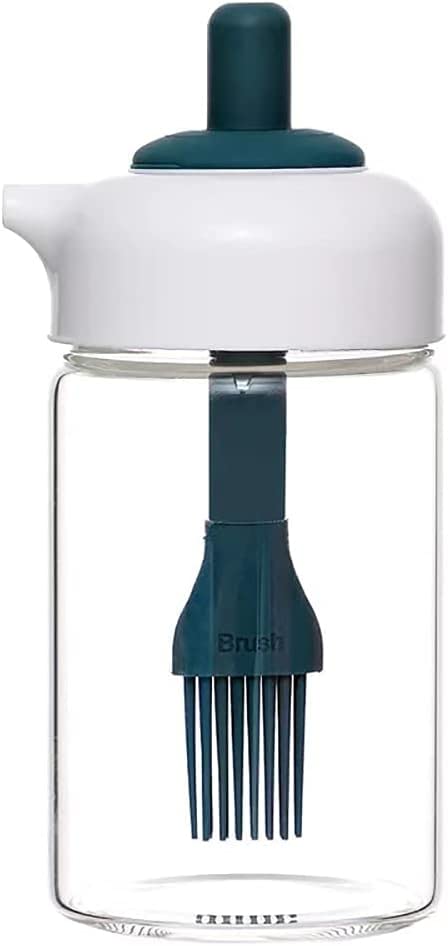 Kmils 230 Ml Oil Dispenser With Brush, Multi-Use For Cooking, Baking, Bbq, Marinating (Pack Of 1 Multi Colour) - Glass - Image 1
