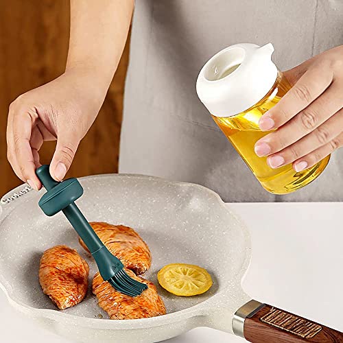Kmils 230 Ml Oil Dispenser With Brush, Multi-Use For Cooking, Baking, Bbq, Marinating (Pack Of 1 Multi Colour) - Glass - Image 5
