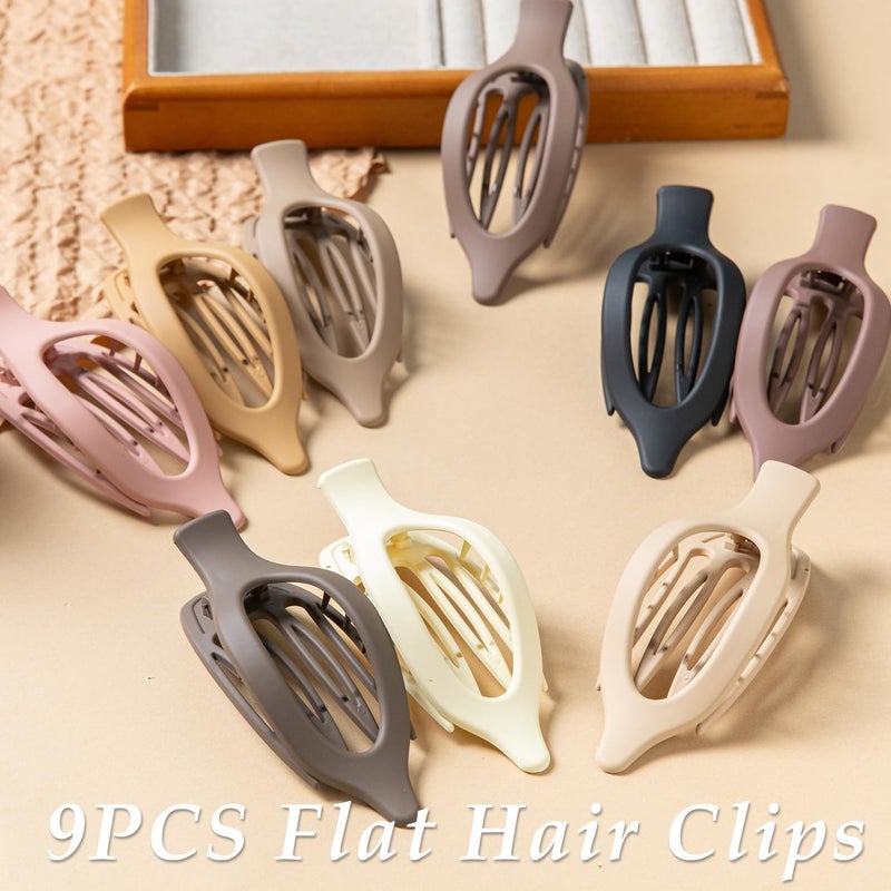 mythos Flat Hair Clips, 9 PCS 4.7 Inch Large Side Slide Volume Duckbill Clips for Women & Girls, Internal Tooth Design, Strong Hold Matte Hair Clips for Thick Hair & Thin Hair,French Concord Clip - Image 4