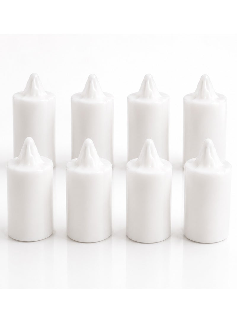 CHEEMAISTIC 8 Pcs Unscented Ivory Pillar Candles - Dripless Clean Burning Smokeless Household Dinner Candle SPA Romantic Candles Relaxing Saturdays, Special Occasions - Long Burning Hours | 3x10cm - Image 1