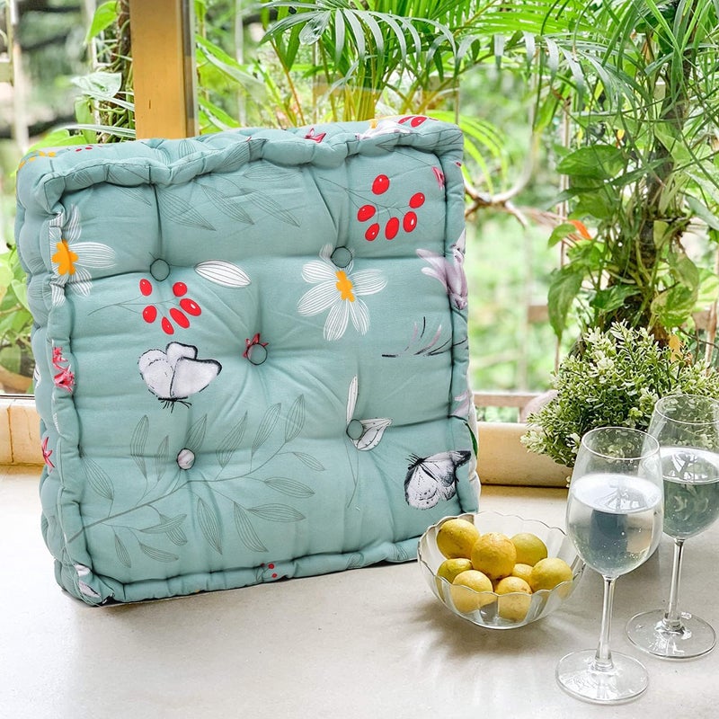 RRC Super Soft Microfiber Cotton Square Floor Pillow Tufted Cushion Thick Chair Cushion, Chair Cushion,Setting Cushion, Printed Seat Cushion,Pack of 1 Chair Cushion 16X16(Inches) 41X41(CM) - Image 4