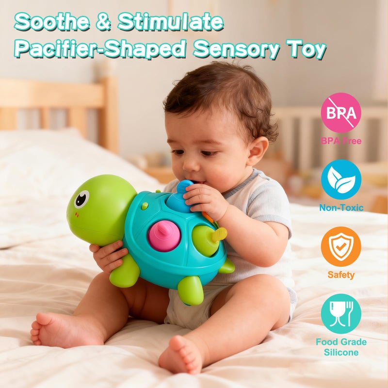 AiTuiTui Baby Crawling Turtle Toy 6 9 12 18 Months, Infant Tummy Time Sensory Musical Teething Toys, Toddler Walking Learning Motor Skill Development for 1 2 3 Year Old Boy Girl Birthday Gift - Image 5