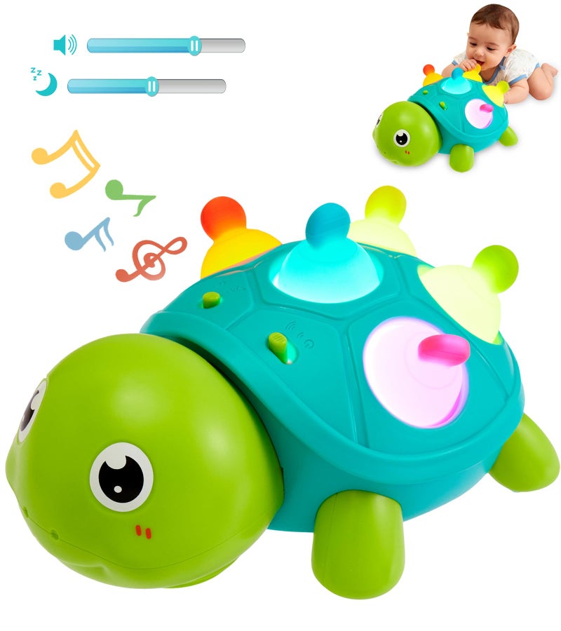 AiTuiTui Baby Crawling Turtle Toy 6 9 12 18 Months, Infant Tummy Time Sensory Musical Teething Toys, Toddler Walking Learning Motor Skill Development for 1 2 3 Year Old Boy Girl Birthday Gift - Image 1