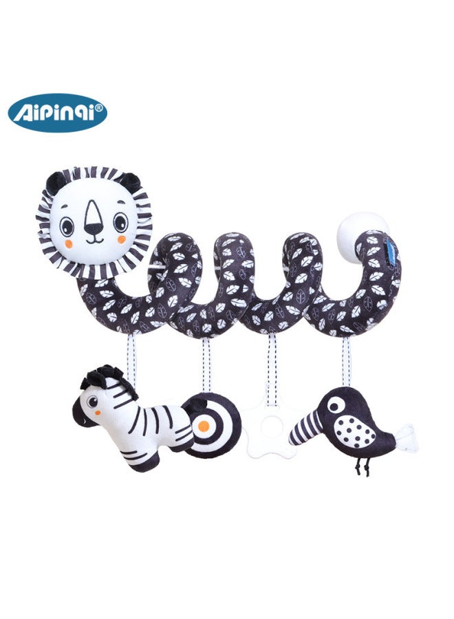 Newborn Cartoon Animal Crib Winding Educational Toys Black And White Bed Winding Series Baby Soothing Toys - Image 1