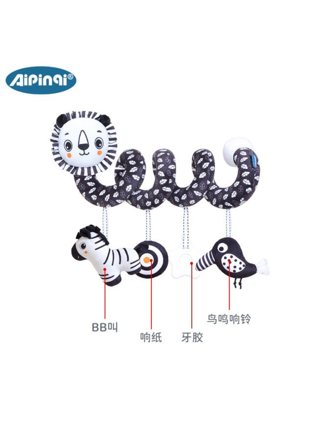 Newborn Cartoon Animal Crib Winding Educational Toys Black And White Bed Winding Series Baby Soothing Toys - Image 4