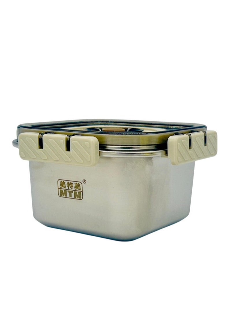 MTM Stainless Steel Food Container 1000ml, Siver/White - Image 3