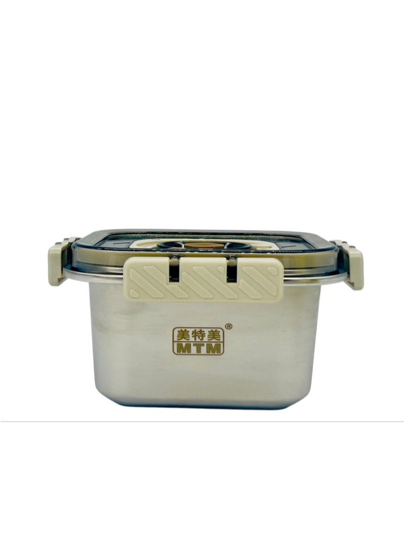MTM Stainless Steel Food Container 1000ml, Siver/White - Image 1