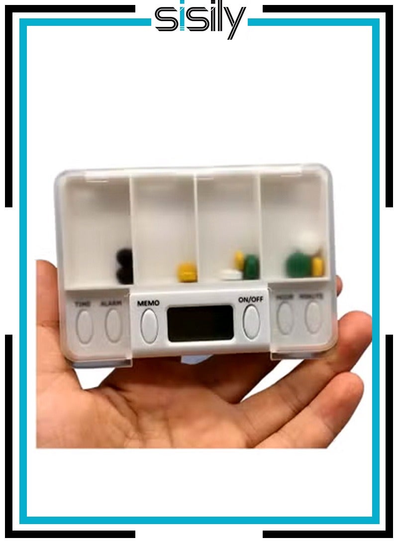 Sisily 1pcs Pill Organizer with LCD Digital Pill Box Timer with Electric Alarm Medicine Pill Case Medicine Storage Box Pill Container Gift - Image 1
