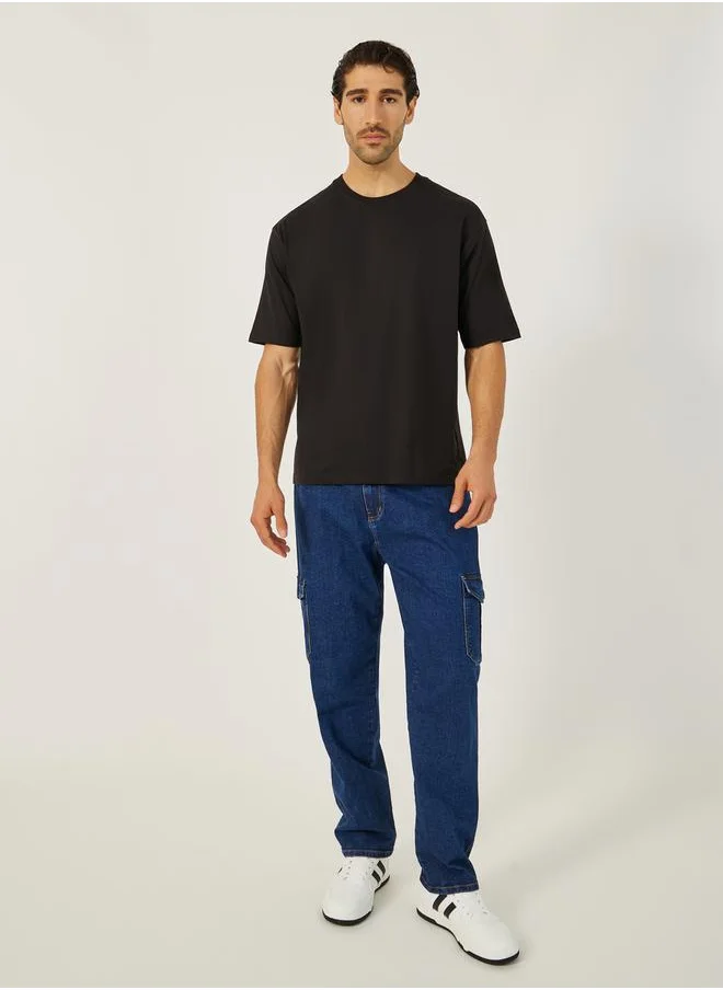Styli Japanese Text Back Print Oversized T-Shirt