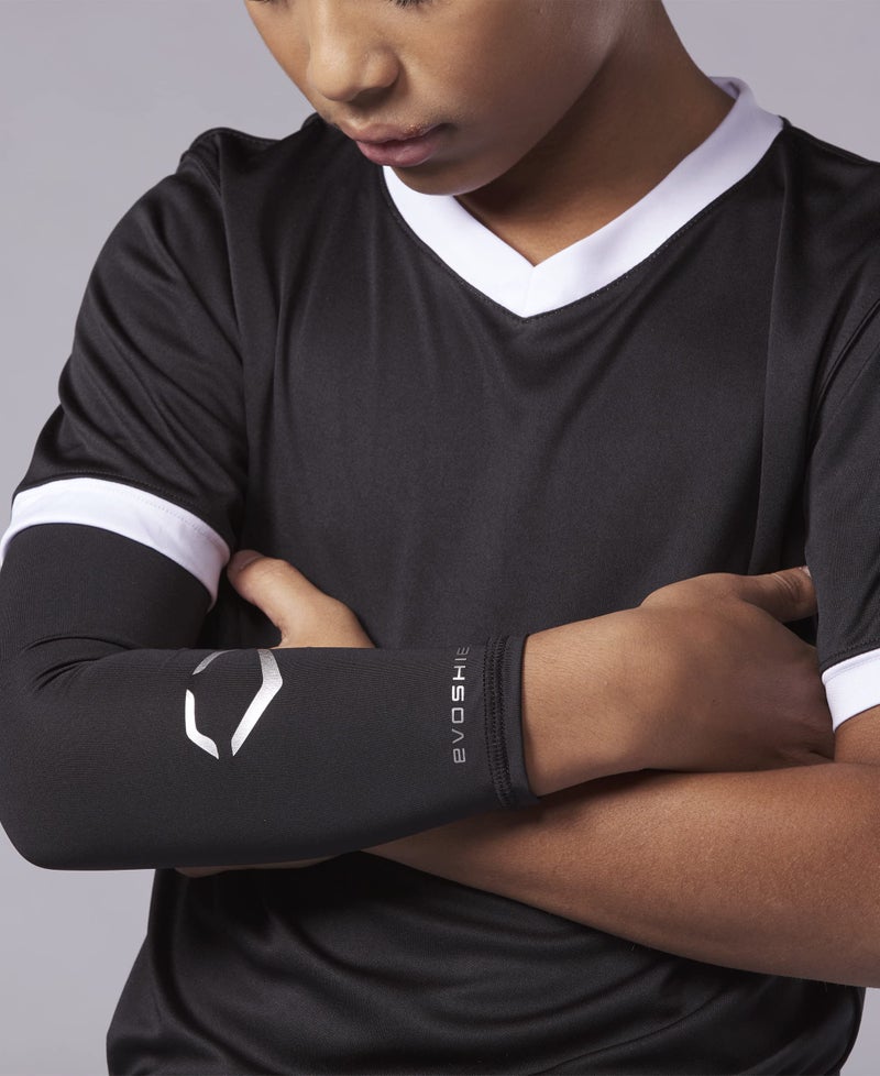 EvoShield Youth Solid Compression Arm Sleeve - Black,One Size Fits Most - Image 4