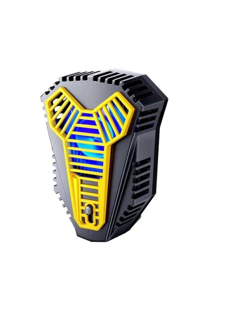 Gravity AL09 Yellow Mobile Phone Cooling Fan ‚Äì Silent Semiconductor Heat Sink Radiator with Adjustable Clip & LED Lights, USB Powered Game Cooler for PUBG, Free Fire, Call of Duty ‚Äì Universal Smartphone Cooling Device for Android & iOS - Image 1