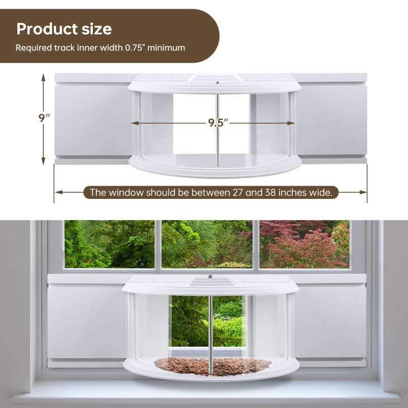 JOYSEUS Window Bird Feeder, 180Â° Clear View Bird Feeder, Durable and Elegant in-Window Bird Feeder for Watching Birds - Embrace The Delight of Bird Feeder. - Image 3