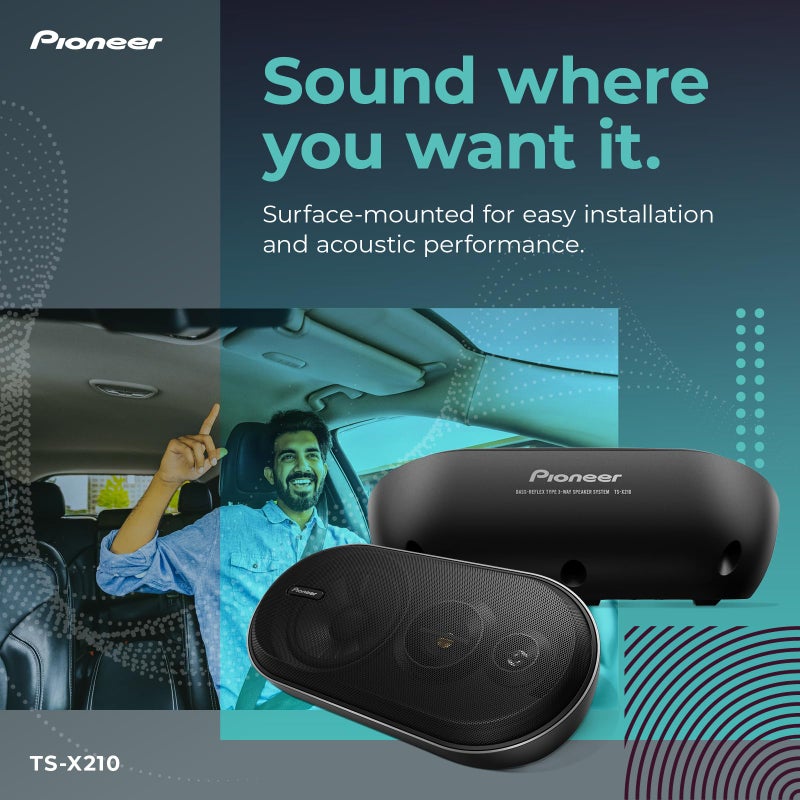 PIONEER TS-X210 4â€ 3-Way Surface Mount Speakers (Pair) â€“ 120W Max, Classic Design Speaker Upgrade - Image 3