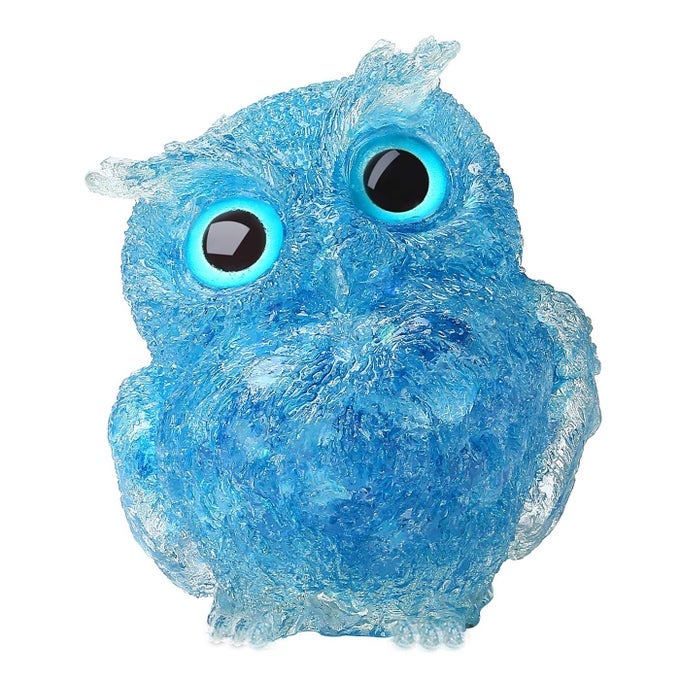 AQUAMARINE 24 OWL STATUE NATURAL HEALING CRYSTAL CUTE OWL ANIMAL FIGURINE POCKET SCULPTURE REIKI SPIRITUAL ENERGY GEMSTONE HOME OFFICE ROOM DESK DECOR GIFTS FOR WOMEN MEN
