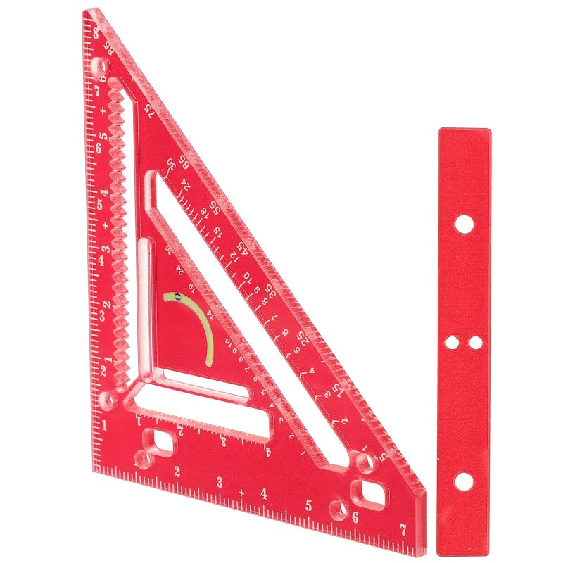 Professional Acrylic Carpenter Square Measuring Ruler with Clamp Block for Woodworking Layout - Image 2