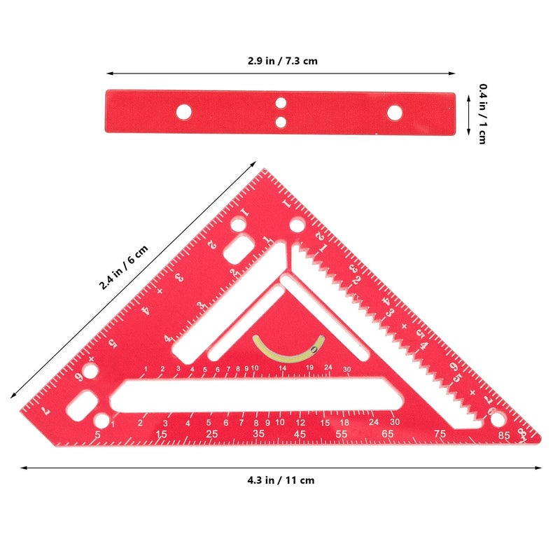 Professional Acrylic Carpenter Square Measuring Ruler with Clamp Block for Woodworking Layout - Image 3