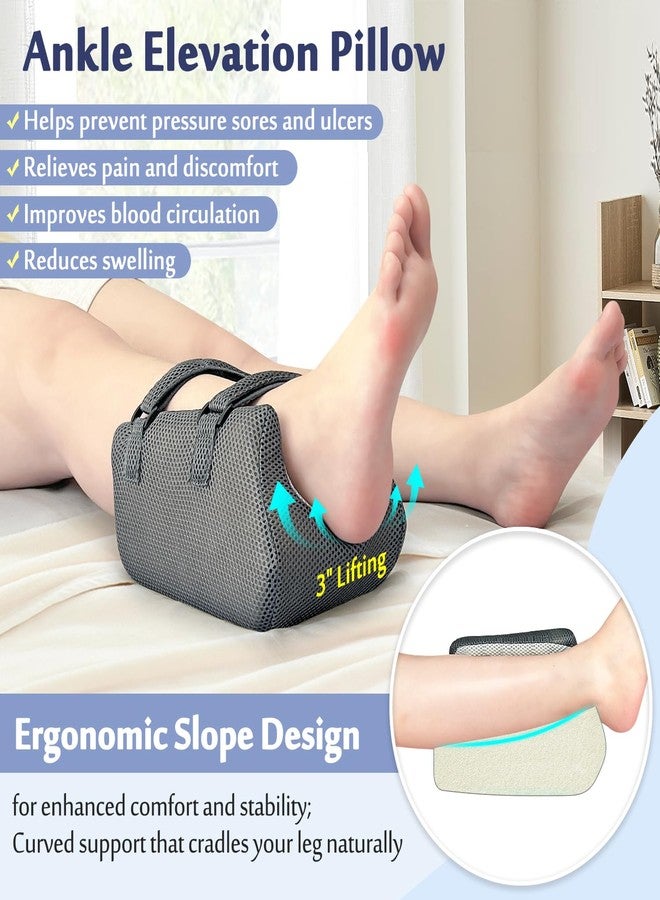 Mybow Ankle Pillow for Sleeping, Foot Elevation Pillows for Swelling, Blood Circulation & Pressure Sores Heel Protectors, Foam Leg Support Pillows for After Surgery, Foot Injured Wedge Pillow - Image 2