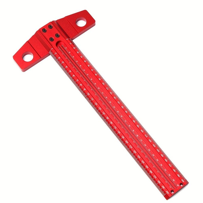 Precision Aluminum T-Ruler 300mm Woodworking Scribing Marking Gauge Measuring Tool - Image 2