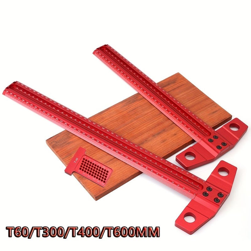 Precision Aluminum T-Ruler 300mm Woodworking Scribing Marking Gauge Measuring Tool - Image 4