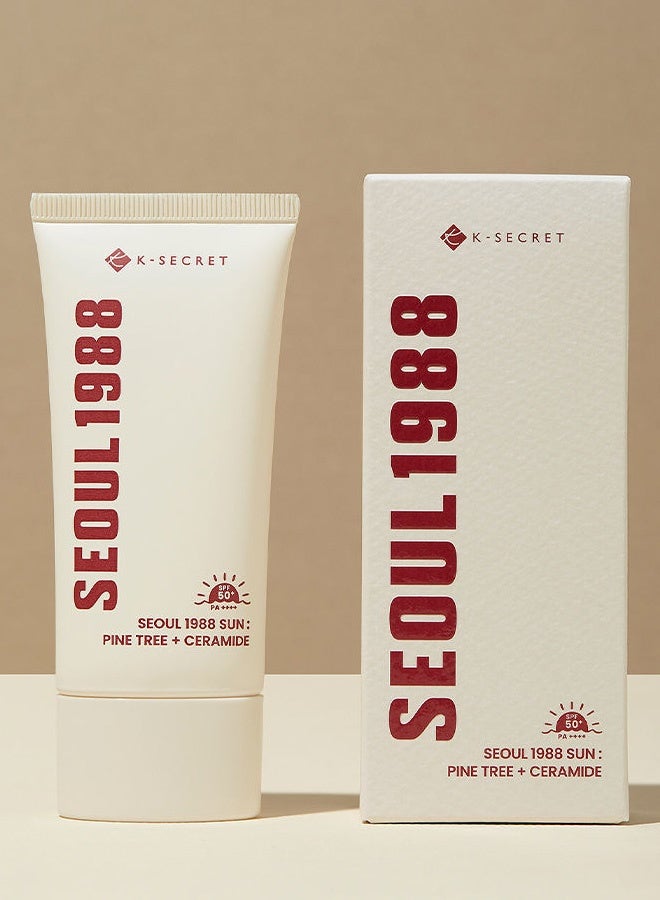 K-SECRET 1988 Korean Sunscreen – Ceramide + Pine Extract – Strengthens Skin Barrier, Broad-Spectrum SPF - Image 1