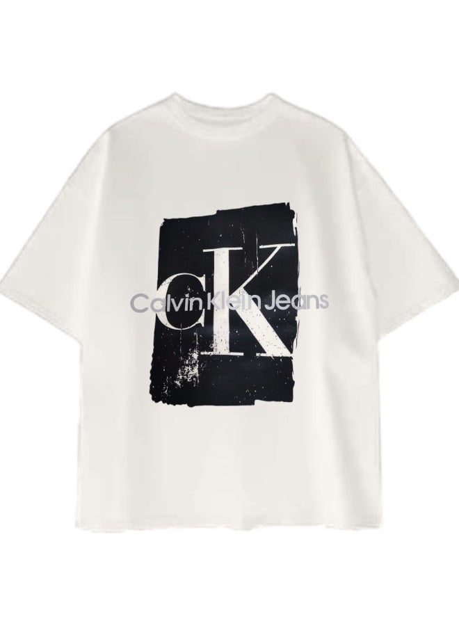 كالفن كلاين جينز تيشيرت كالفن كلاين جينز برسمة لوجو - أبيض - Image 2