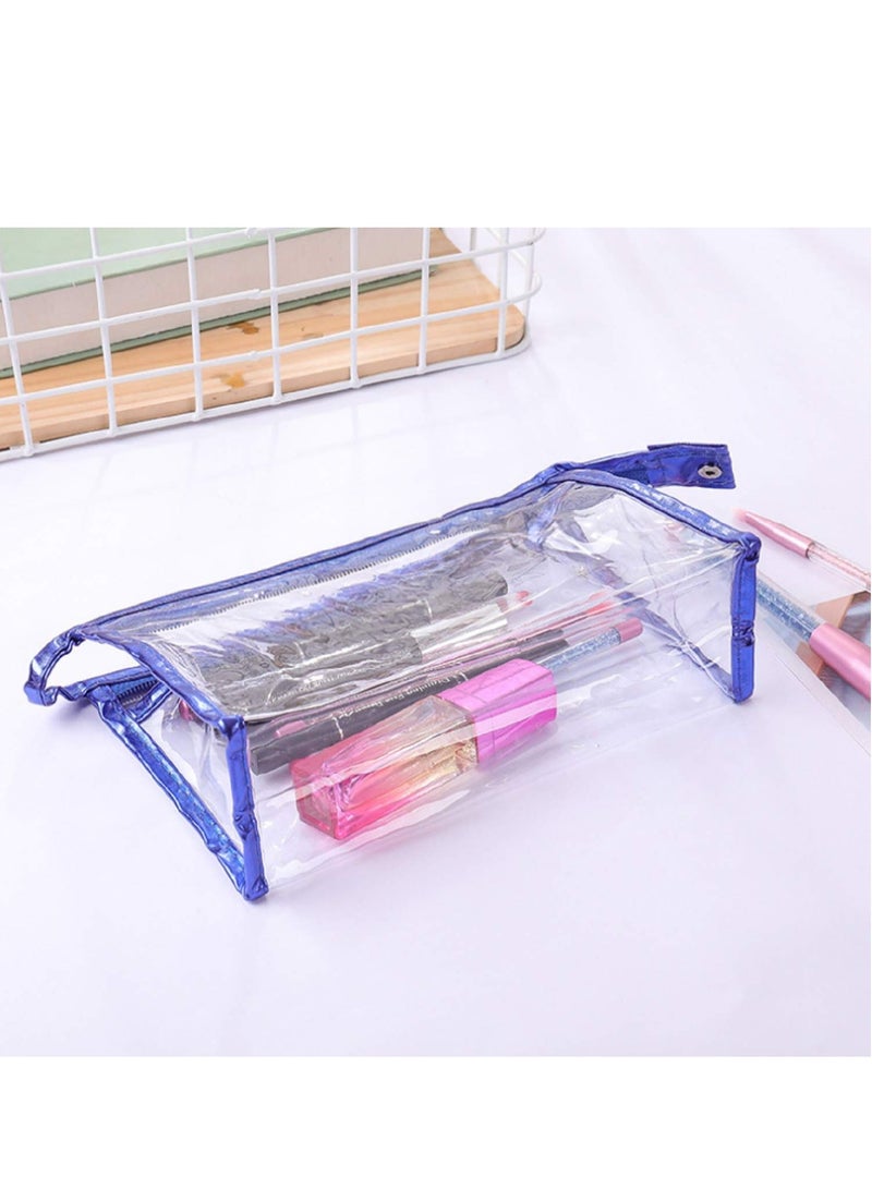 SYOSI SYOSI 6 Pcs Transparent Cosmetic Bags with Zipper, Clear Waterproof Vinyl Plastic Makeup Bags, Multi-color Portable Travel Toiletry Pouch, Organizer for Travel, Bathroom and Organizing (Small/8.9in)  - Image 3