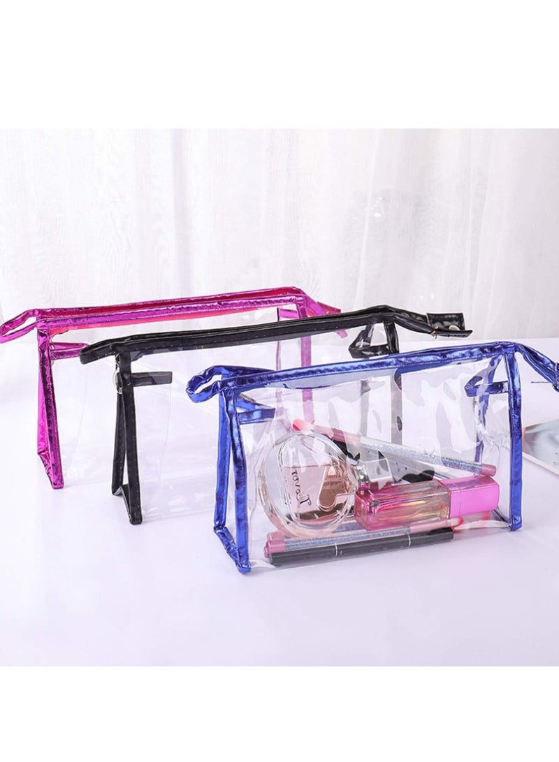 SYOSI SYOSI 6 Pcs Transparent Cosmetic Bags with Zipper, Clear Waterproof Vinyl Plastic Makeup Bags, Multi-color Portable Travel Toiletry Pouch, Organizer for Travel, Bathroom and Organizing (Small/8.9in)  - Image 2