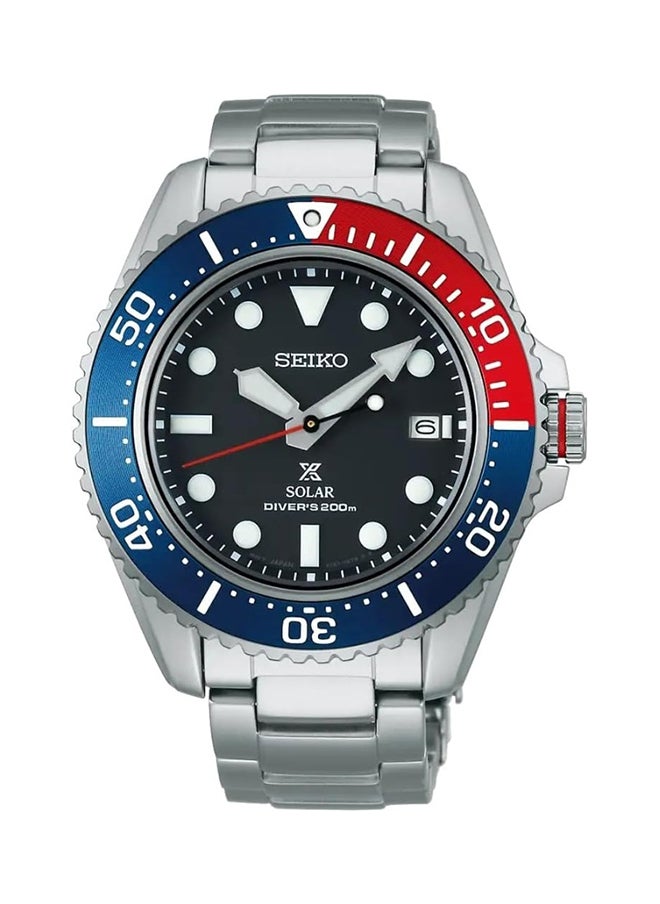 Seiko Prospex Solar Diver'S Blue And Red Bezel Stainless Steel Watch Sne591  - Image 1