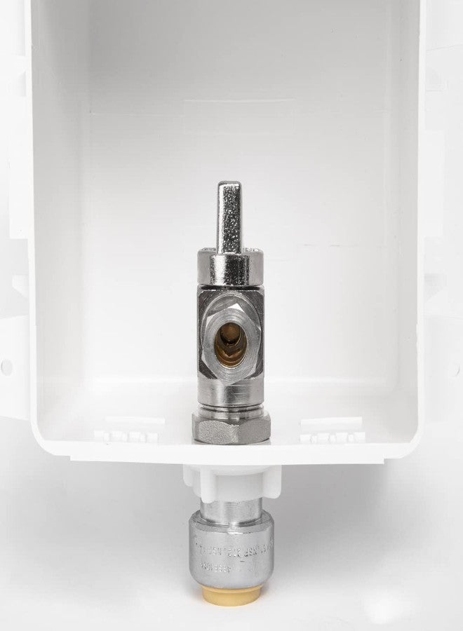 EFIELD Pre-Assembled Dishwasher Outlet Box, 1/2-Inch Push-Fit Inlet Connection with Installed 1/4-Turn Stop Angle Valve, Chrome Plated - Image 2