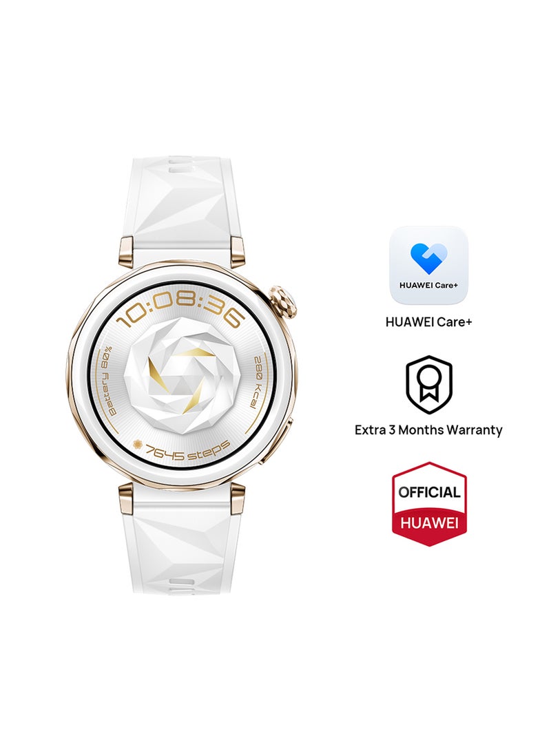 HUAWEI Watch GT 5 Pro 42mm Smartwatch, Sharp-Edged Design Watch, up to 7 Days Battery Life, Pro-level Sports, Health Tracking, Compatible with iOS and Android White Fluroelastomer - Image 1