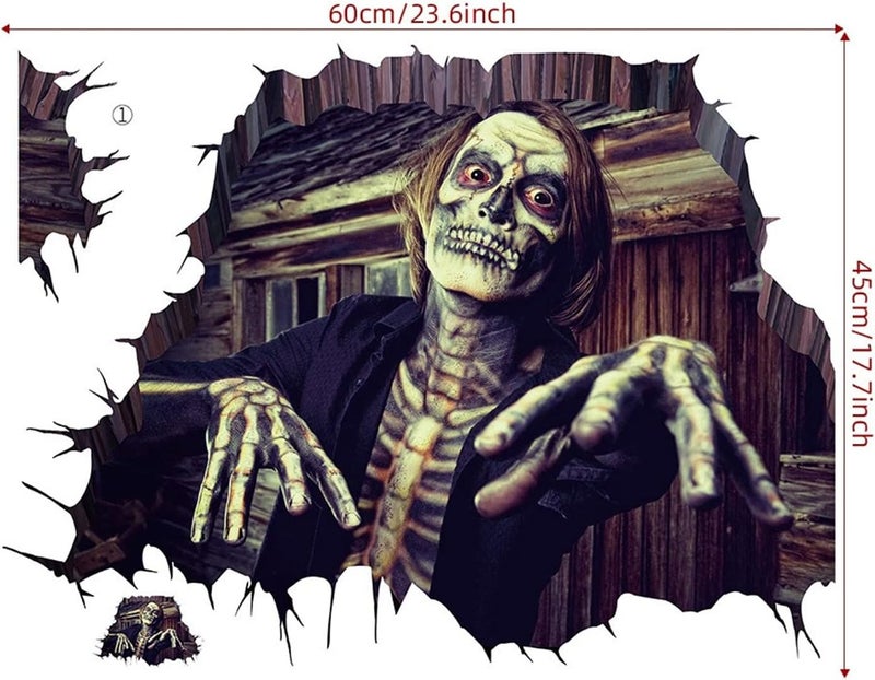 comfrt 3D Halloween Wall Decals Scary Corpse Wall Decals Home Decoration Decal Decor, Wall Stickers Halloween Wall Art for Bedroom Living Room Shop Decoration - Image 4