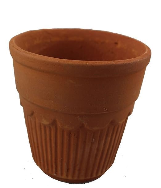 Awadh كوب شاي هندي تقليدي عواد من الطين التيراكوتا بني 6 قطع - Image 3