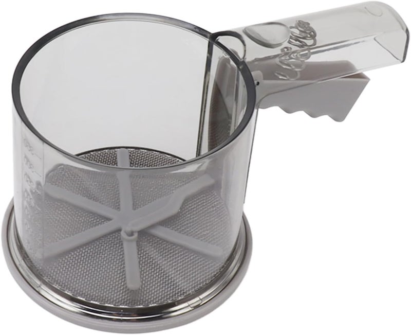 ZJchao Flour Sifter, Fine Mesh Sieve PP Transparent Adjustable Mesh Strainer Powder Sugar Sifter Sieve Flour for Kitchen Baking (Single Layer) - Image 3